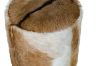 Picture of THEO D31 Natural Goat Hide Solid Teakwood Round Stool