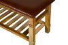 Picture of NAPLES 121 Natural Cow Leather Solid Teakwood Bench with Shelf