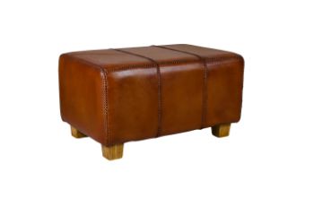 Picture of SHILPI Natural Cow Leather Solid Teakwood Bench