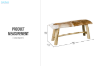 Picture of LUANA 100 Natural Cowhide Solid Teakwood Bench