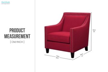 Picture of [FLOOR MODEL CLEARANCE] ABBEY Fabric Arm Chair (Red)