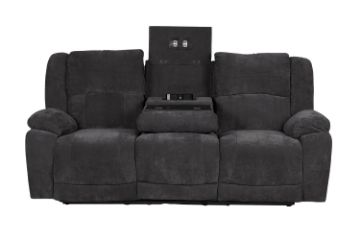 Picture of  [FLOOR MODEL CLEARANCE] RUDGE Manual 3 Seat Recliner Multifunctional Sofa  with Drop-Down Console, Charging Ports, Cup Holders & Reading Lights (3RRC)
