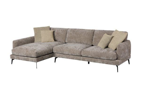 Picture of [FLOOR MODEL CLEARANCE] PALERMO Fabric Sectional Sofa  (Brown) - Chaise Facing Left