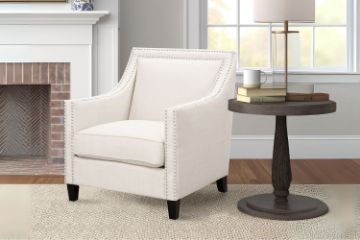 Picture of  [FLOOR MODEL CLEARANCE] ABBEY Fabric Arm Chair (White)
