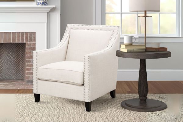Picture of  [FLOOR MODEL CLEARANCE] ABBEY Fabric Arm Chair (White)