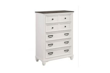 Picture of [FLOOR MODEL CLEARANCE] CHARLES 5-Drawer Tallboy (White & Grey)