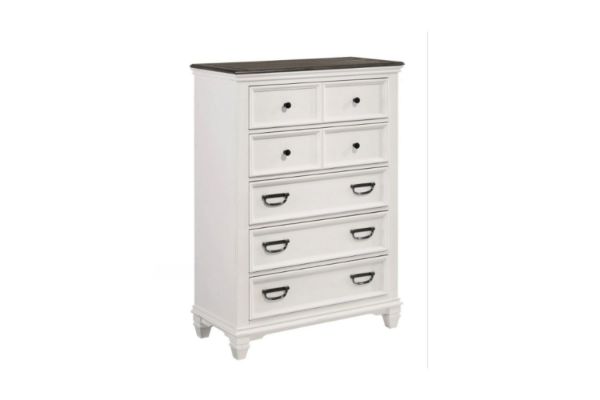 Picture of [FLOOR MODEL CLEARANCE] CHARLES 5-Drawer Tallboy (White & Grey)