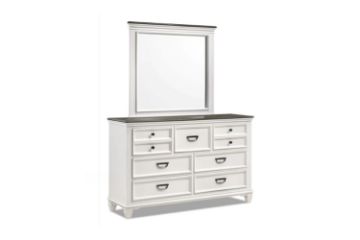 Picture of  [FLOOR MODEL CLEARANCE] CHARLES 7-Drawer Dresser with Mirror (White & Grey)