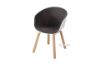 Picture of  [FLOOR MODEL CLEARANCE] OSAKA  Wood Legs Dining Chair with Inner Upholstery  *Brown / Grey