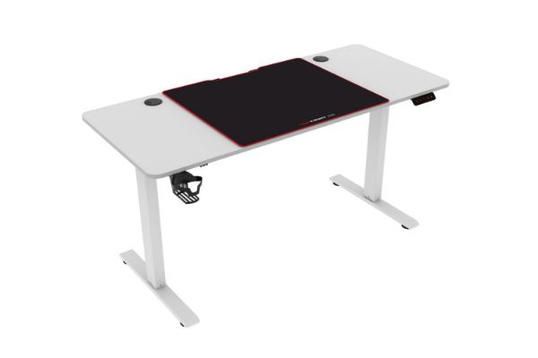 Picture of  [FLOOR MODEL CLEARANCE] MATRIX 140 Electric Height Adjustable Standing Desk with Jumbo Mouse Pad (White)