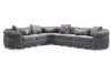Picture of [FLOOR MODEL CLEARANCE] PIEDMONT Chesterfield Velvet Sectional Sofa (Grey)