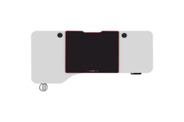 Picture of [FLOOR MODEL CLEARANCE] MATRIX 160 Electric L-Shape Height Adjustable Desk with LED Display and Jumbo Mouse Pad (White)
