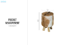 Picture of THEO D31 Natural Goat Hide Solid Teakwood Round Stool