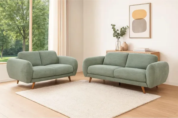 Picture of HELSINKI Fabric Sofa Range (Light Olive) - 3+2 Seater
