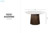 Picture of HUBIE D130 Mango Wood Round Dining Table With Marble Top