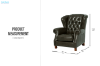 Picture of BAMBURGH 100% Genuine Leather Chesterfield Armchair/Sofa Chair