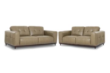 Picture of KALONA 3/2/1 Seater 100% Genuine Leather Sofa Range (Taupe)