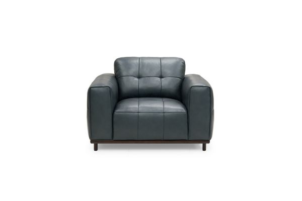 Picture of KALONA 3/2/1 Seater 100% Genuine Leather Sofa Range (Dark Blue) - 1 Seater