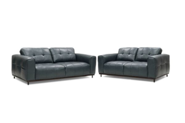 Picture of KALONA 3/2/1 Seater 100% Genuine Leather Sofa Range (Dark Blue) - 3+2 Sofa Set