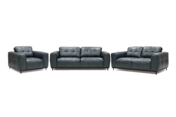 Picture of KALONA 3/2/1 Seater 100% Genuine Leather Sofa Range (Dark Blue) - 3+2+1 Sofa Set