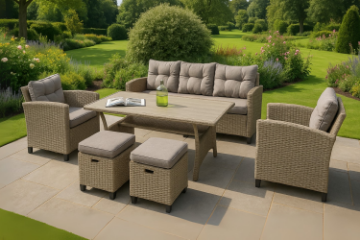 Picture of ALBANY 3+1+1 Seater Wicker Outdoor Dining Sofa Set