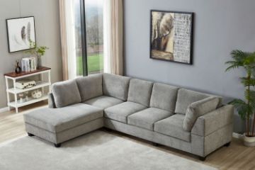 Picture of LIBERTY Premium Chaise Facing Left  Sectional Sofa (Light Grey) 