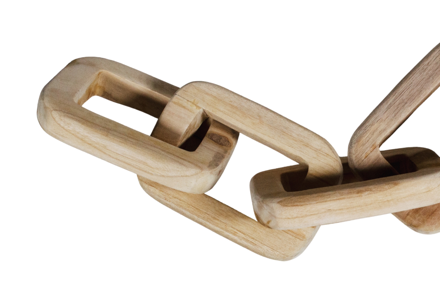 655-016 Teak Wood Rectangular 5-Chain Decorative Sculpture (70x14cm)
