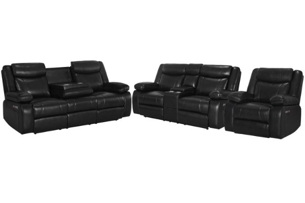 Picture of ZENO Power Reclining Sofa Range with Drop-Down Console & Cup Holders & USB & Type-C Ports