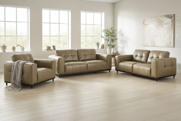 Picture of KALONA 3/2/1 Seater 100% Genuine Leather Sofa Range (Taupe)