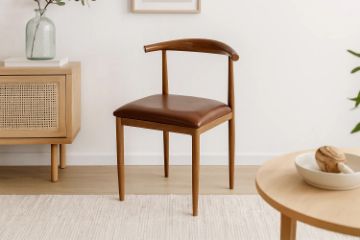 Picture of HORN Metal Frame Dining Chair with Brown Cushion - Each