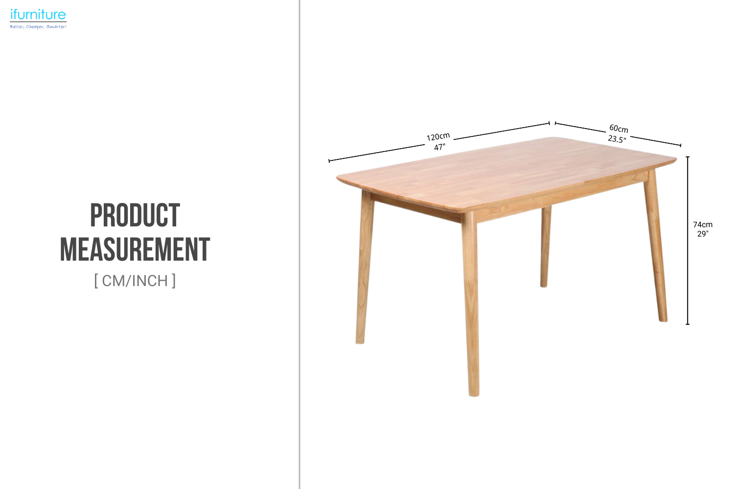 WINDSOR Solid Wood Dining Table - 120 Table