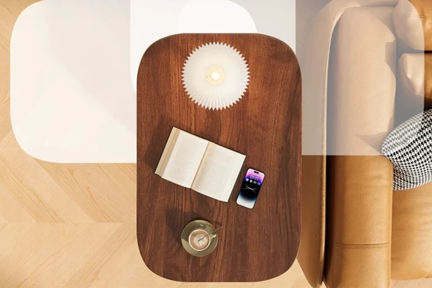 PLAINO 360° Rotating Top Height Adjustable Side Table