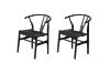 Picture of  WISHBONE Solid Wood Y Replica Chair (Black) - 2 Chairs in 1 Carton