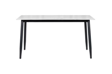 Picture of MIKASA 140 Sintered Stone Top 7PC Dining Set (Crisp-White Table + 6 Light Grey Chairs)