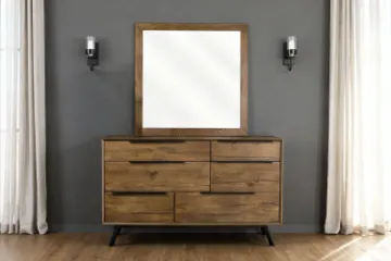 Picture of CLEVEDON 6-Drawer Solid Oak Dresser with Mirror