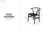 Picture of  WISHBONE Solid Wood Y Replica Chair (Black) - 53x50x79