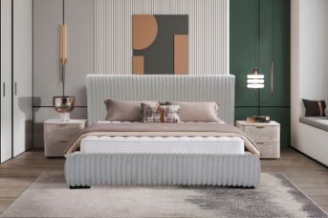Picture of HILLSDALE Fabric Bed Frame in Queen/Super King Size(Grey)