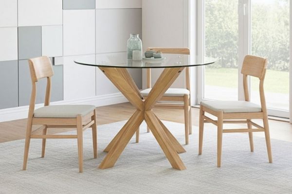 Picture of POLO Glass Round Dining Table - D120