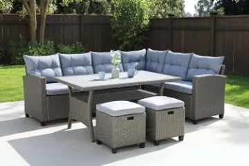 Picture of ALBANY Sectional Outdoor Dining Wicker Sofa Set