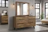 Picture of CLEVEDON 6-Drawer Solid Oak Dresser with Mirror
