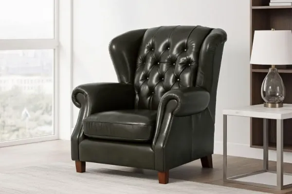Picture of BAMBURGH 100% Genuine Leather Chesterfield Armchair/Sofa Chair