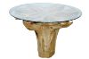 Picture of Takara D110 Tempered Glass Top Handcrafted Teak Root Dining Table