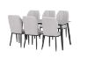 Picture of MIKASA 140 Sintered Stone Top 7PC Dining Set (Grey Table + 6 Light Grey Chairs)