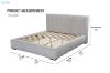 Picture of HILLSDALE Fabric Bed Frame in Queen/Super King Size(Grey)