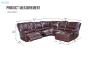 Picture of ORREN Air Leather Power Reclining Sectional Sofa with LED Lights & Cooling Cup Holders - Chaise Facing Right (Dark Brown)