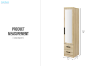 Picture of BESTA Wall Solution Modular Wardrobe - 1-Door Wardrobe with Mirror & 2 Drawers