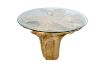 Picture of TAKARA D110 Tempered Glass Top Handcrafted Teak Root Dining Table