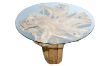 Picture of TAKARA D110 Tempered Glass Top Handcrafted Teak Root Dining Table