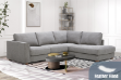 Picture of HEARTLAND Feather Filled Fabric Sectional Sofa (Grey) - Chaise Facing Right