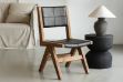 Picture of TIMBERA Solid Reclaimed Pine Wood Frame Dining Chair with Genuine Leather Seat and Backrest